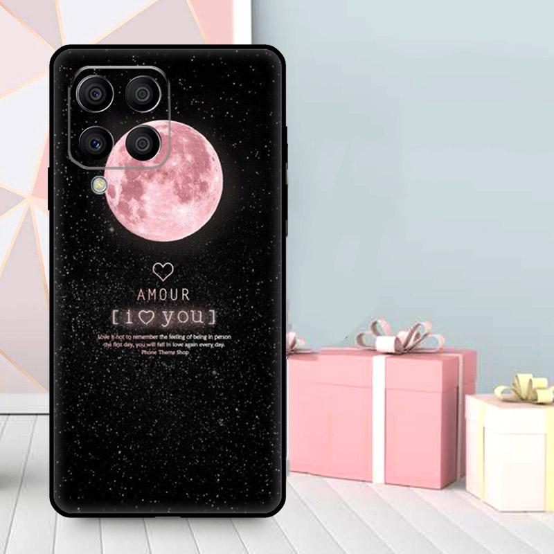 Black Moon Stars Space Astronaut Case For Samsung Galaxy M56 M52 M32 M53 M16 M11 M21 M31 M35 M12 M13 M14 M15 M36 M55 M34 M54