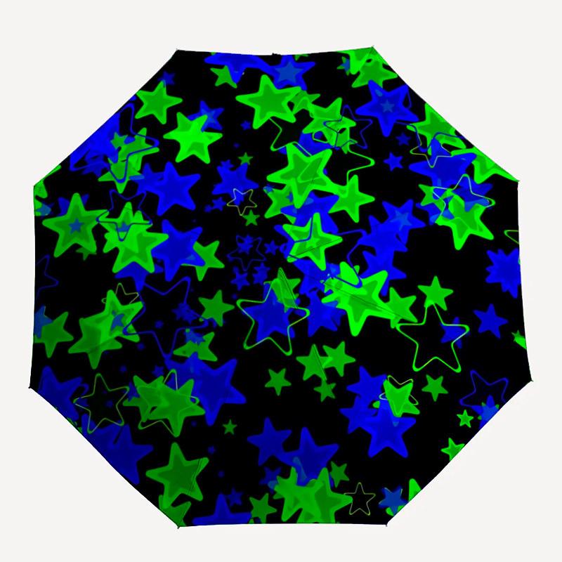 

1pc Starry Night Pattern Automatic Folding Umbrella - Portable Collapsible 8-Rib Umbrella for All Seasons Durable Canopy yy251119133