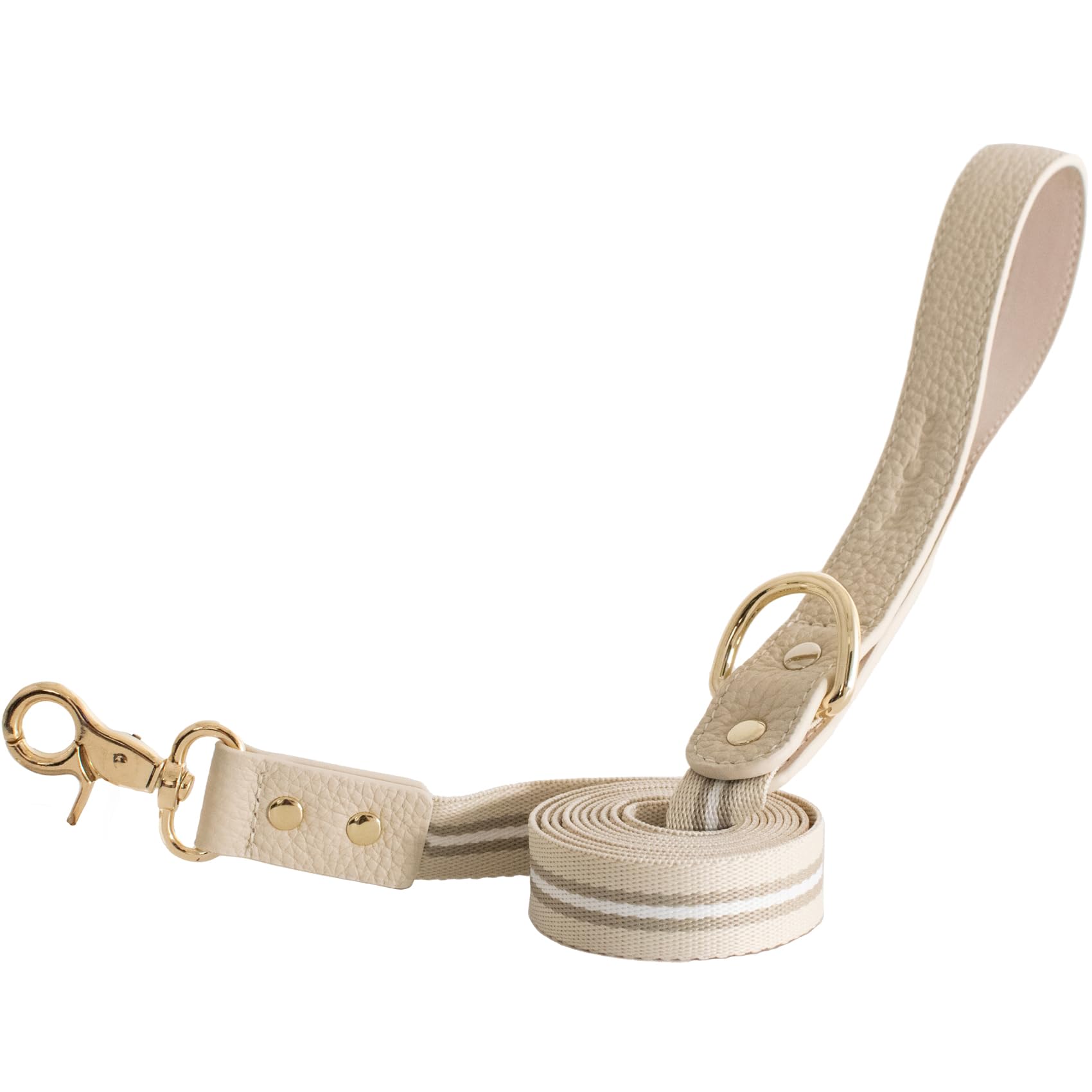 

Поводок для маленьких и сделанный из простого для двойного крепления к слоновой кости A [RafiCaro] собак, собак среднего размера, коровьей кожи, стильный, плоский, плетеный, прочный,