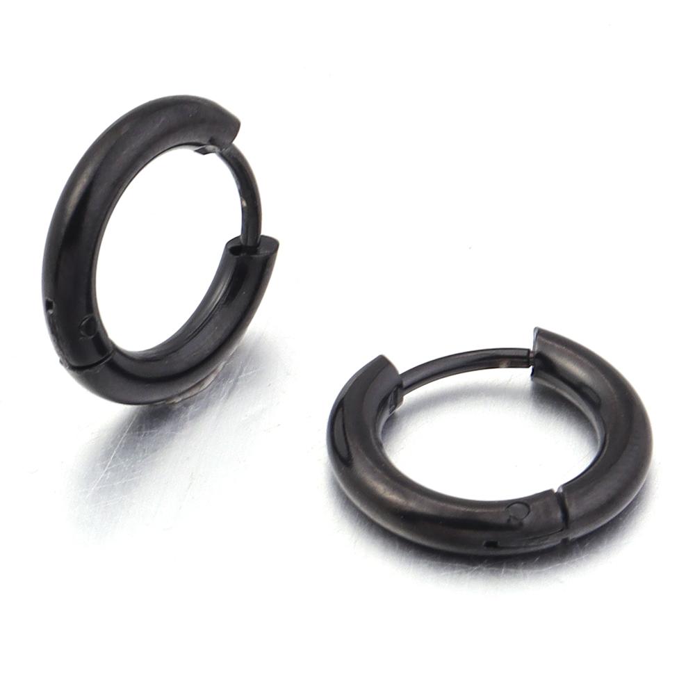 2pcs Stainless Steel Circle Hoop Earrings 10mm Simple Metal Round Earrings For Women Girls Piercing Jewelry Making Accessories