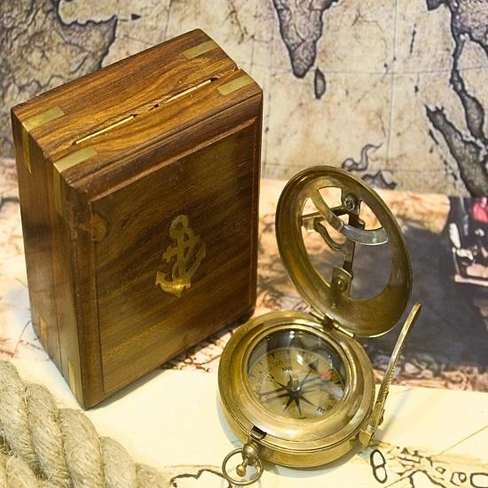 Brass Sundial Compass Nautical Décor, Timeless Treasure for Collectors Adventurers