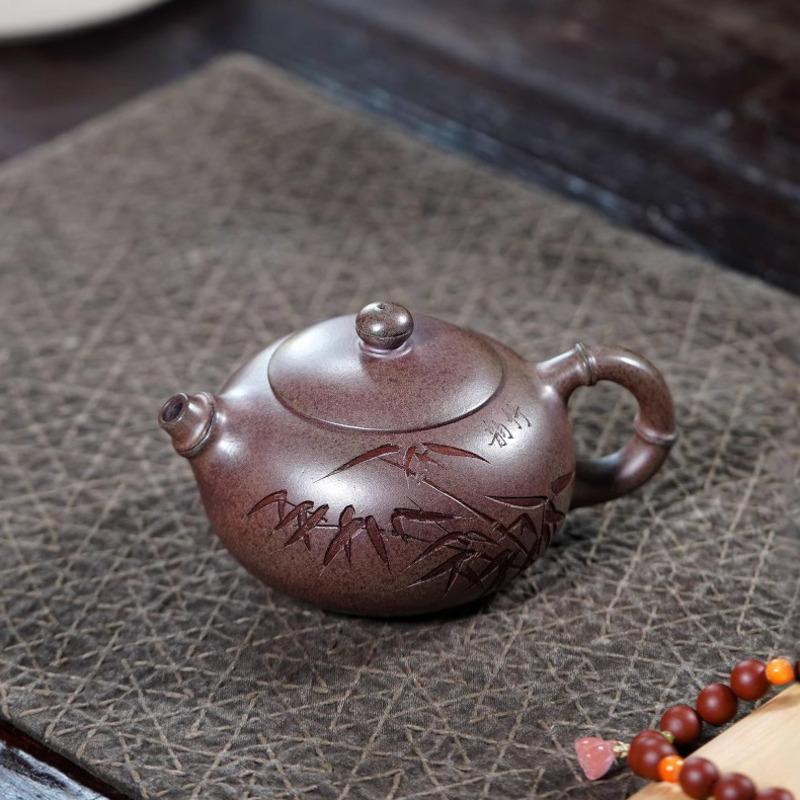 

250ml Antique Yixing Purple Clay Teapots Handmade Xishi Pot Raw Ore Wood-fired Porcelain Mud Kettle With Filter Zisha Tea Set