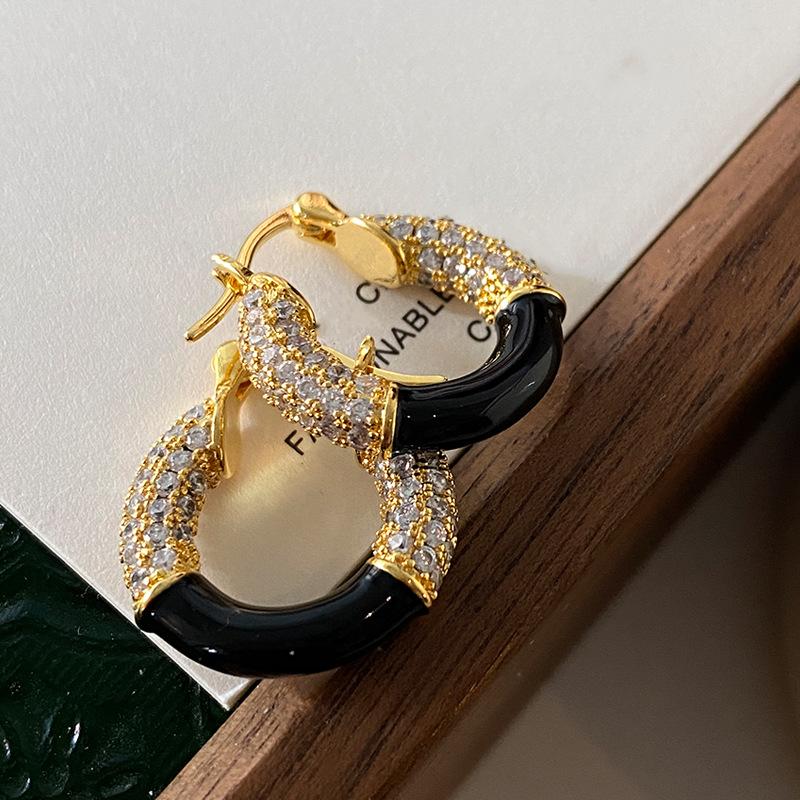 

Буква,, Стиль, Атмосфера, Высококачественные застежки для ушей, Мода, Легкая роскошь, Изысканный темперамент, Эмалевая глазурь с каплями