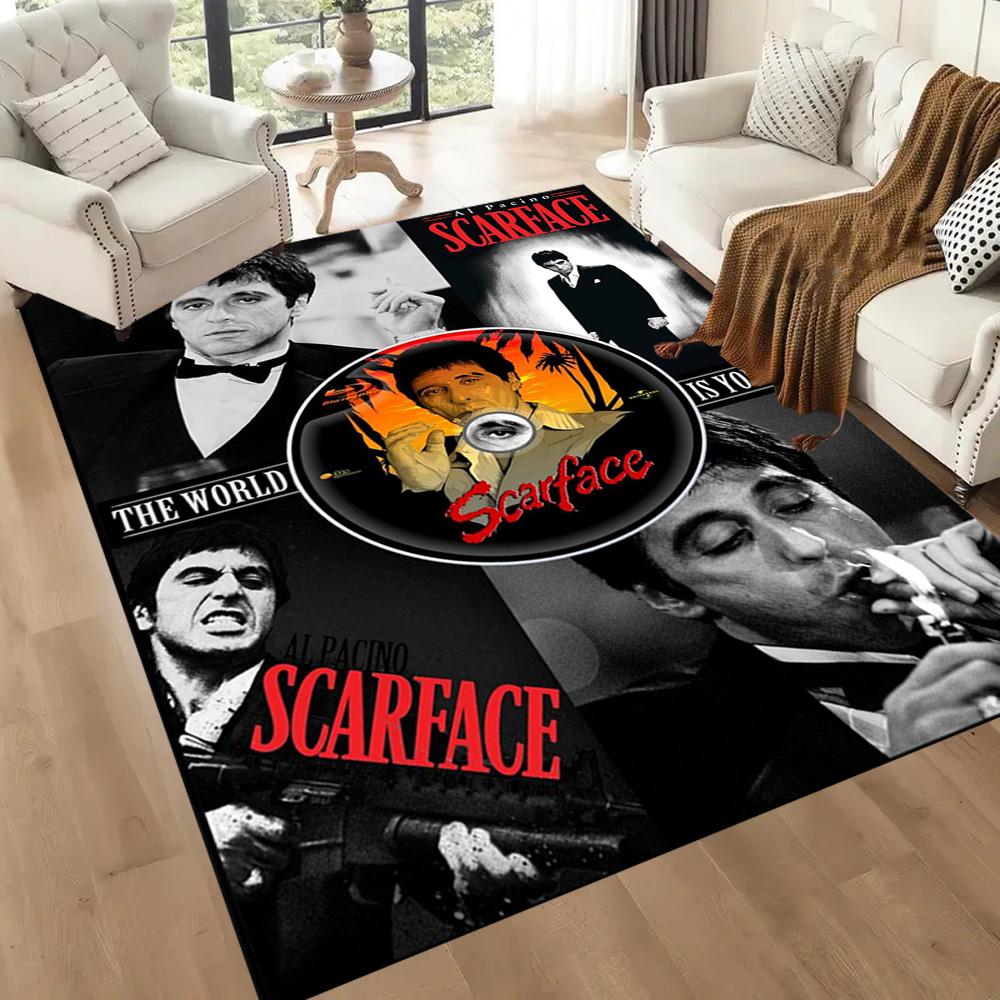 Scarface: Power And Corruption Square Rugs Are a Great Choice for Living Rooms, Bedrooms, Home Décor, and As Gifts.