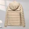 Womens Short Down Jacket 90% Duck Warm Winter Coat Hooded Regular Fit Commuter Style
