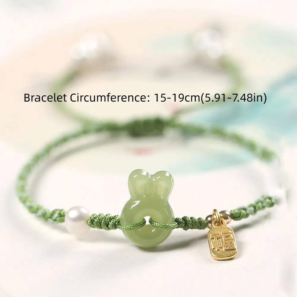 Lovely Stone Sweet Fairy Bead Korean Style Bracelet Fashion Jewelry Rabbit Hand Rope Women Bracelet