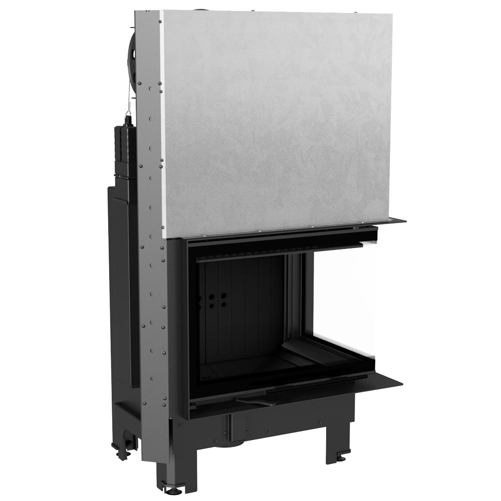 Stahlkamin KRATKI MBZ rechts 13 kW Ø 200 Lift-Up schwarz thermotec