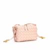 Borsa a tracolla quadrata compatta in vera pelle intrecciata da donna, minimalista, piccola
