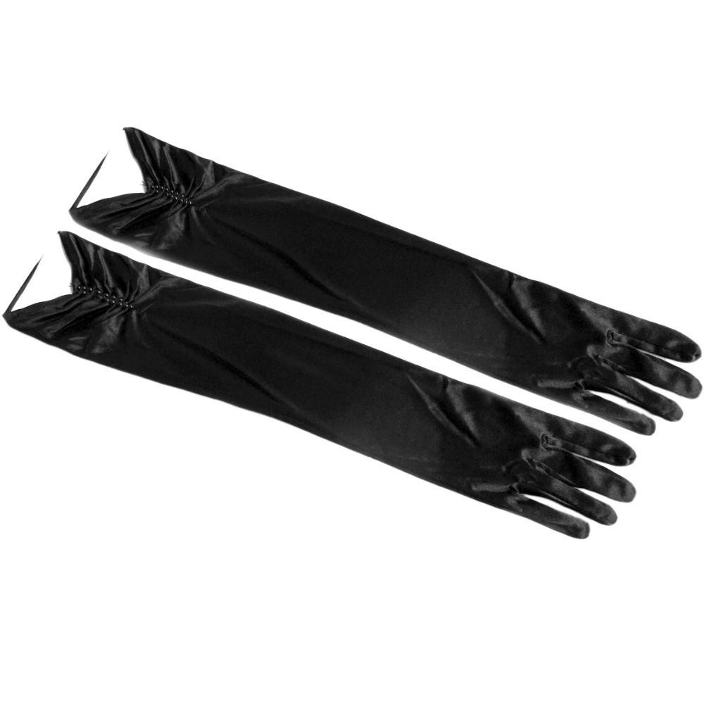 Full Finger Beaded Bridal Gloves Long Satin Gloves Sunscreen Wedding Gloves  Wedding