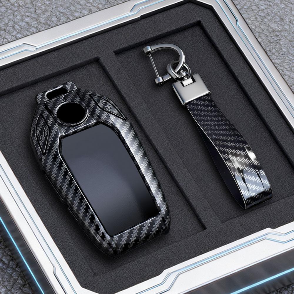 Carbon ABS Car Remote Key Case Cover Shell Fob for BMW X1 X3 X5 X6 X7 1 3 5 6 7 Series G20 G30 G11 F15 F16 G01 G02 F48 Keyless