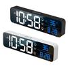 LED Music Alarm Clock Voice Controlling Touch Snoozes USB Rechargeable Table Clock 2 Alarms Temperature Digital Clock