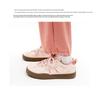 Women's Pink Retro Canvas Training Shoes - Spring/Autumn Trendy Style with Thick Sole and Comfortable Design, 2025 Collection