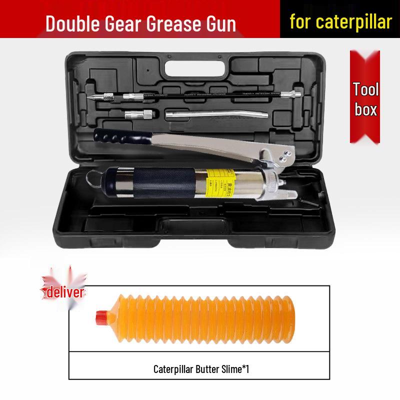 Caterpillar Dual-Use Manual High-Pressure Grease Gun with Four-Gear Locking Pliers and Flat Head