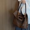 2024 Neue Tasche Weiches Leder Damenhandtasche Großes Fassungsvermögen Schlichte Pendler-Schulter-Tragetasche Große Tasche