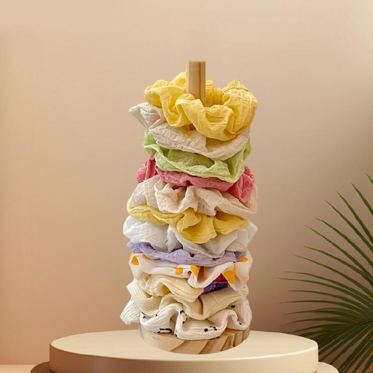 Elegant Wooden Hair Accessory Organiser Decorative Vertical Scrunchies Hair Bands Display Stand for Professional Use