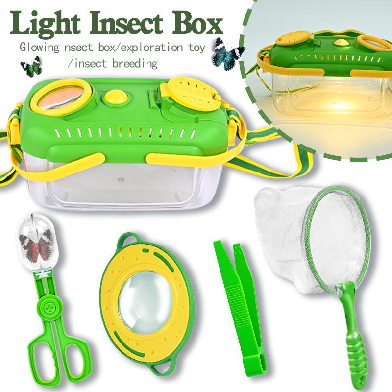 Children's Outdoor Insect Observation Set: Lighted Magnifier Box, Insect Net, Exploration Toy