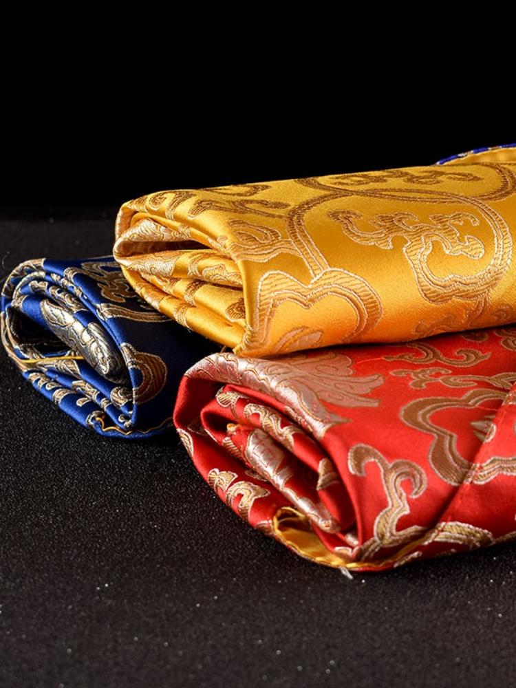 Buddhist Scripture Storage Bag, Tantric Organizer, Handicrafts, Embroidery, Satin Manza Cover, Cloth, Good Luck, Home Gift