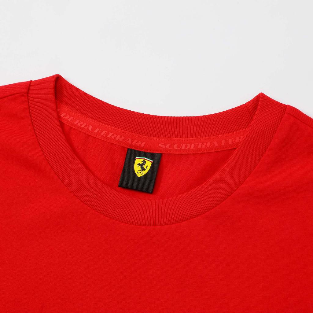 Puma Ferrari Racing Series Panther Logo Printed Shield Emblem Crew Neck Short Sleeve T-Shirt Men Tops Racing-Red 627056-02