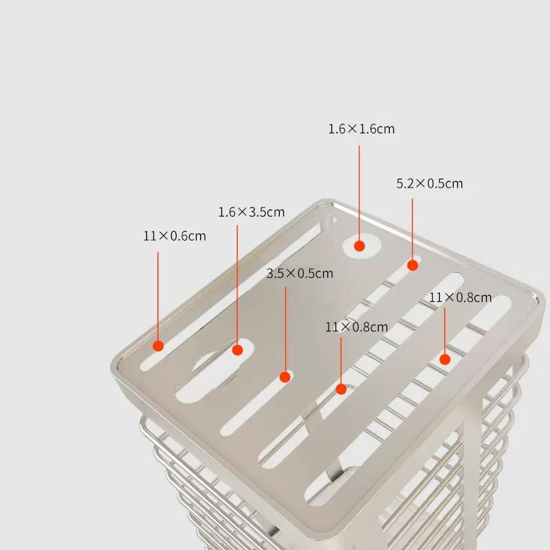 304 Steel Kitchen Knife Holder Countertop Home Use Restaurant Bar Chef Santoku Cleaver Storage Rack Knife Stand Organizer