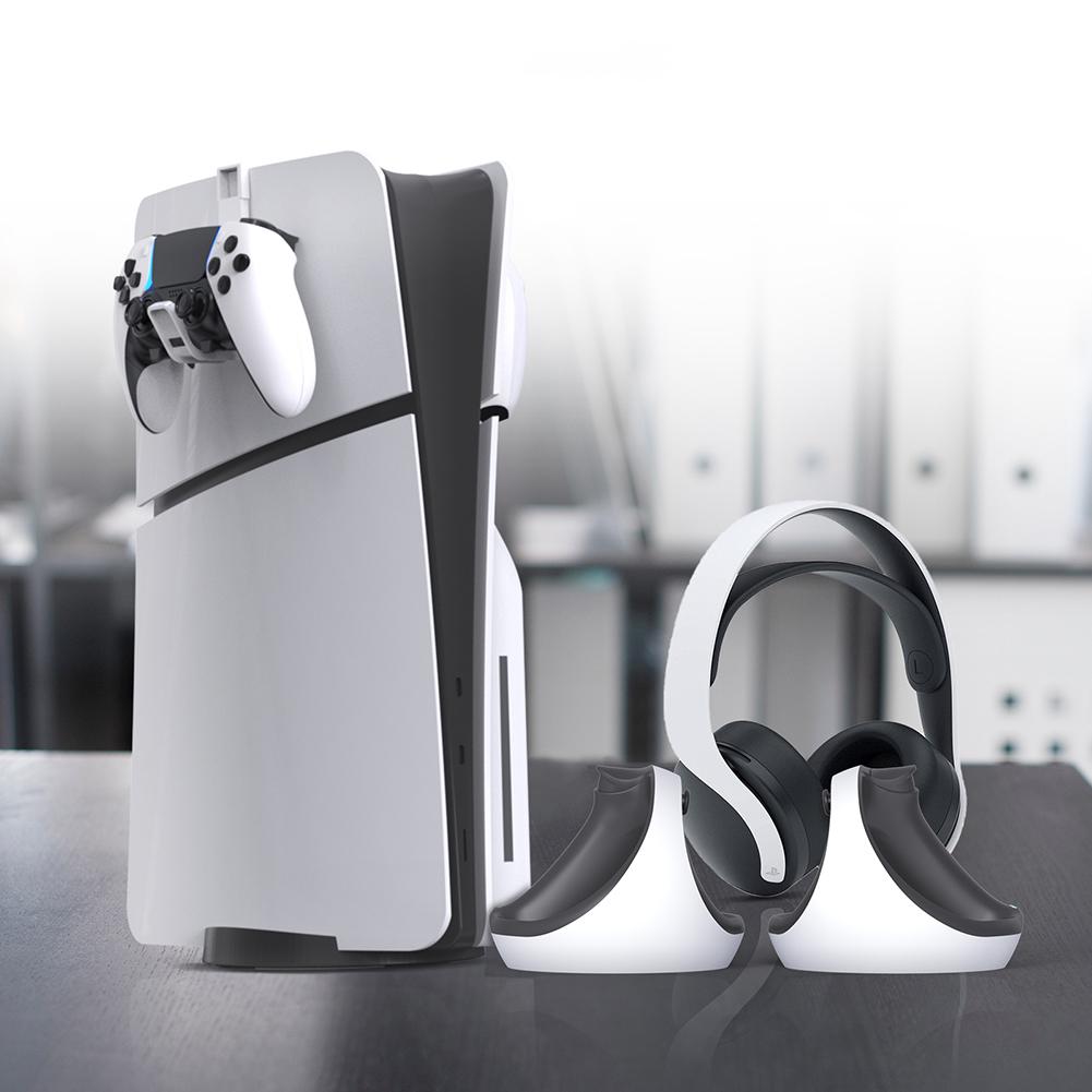 Kontroler zestawu słuchawkowego do gier Uchwyt z haczykiem Oszczędzający miejsce kontroler zestawu słuchawkowego Hak do wieszania Stabilny stojak ekspozycyjny do konsoli PS5 / PS5 Slim