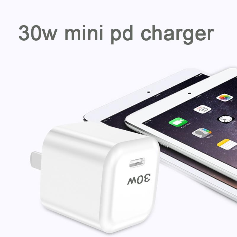 Szybka ładowarka PD 30W do pudełka ładującego Kostka PD 30W USB C Szybka ładowarka Zasilacz Kostka dla iPhone Samsung Xiaomi