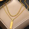 Stainless Steel Necklaces Fashionable Atmosphere Double Chain Pendant Necklaces For Women Zircon Suitable For Daily Wear Gifts