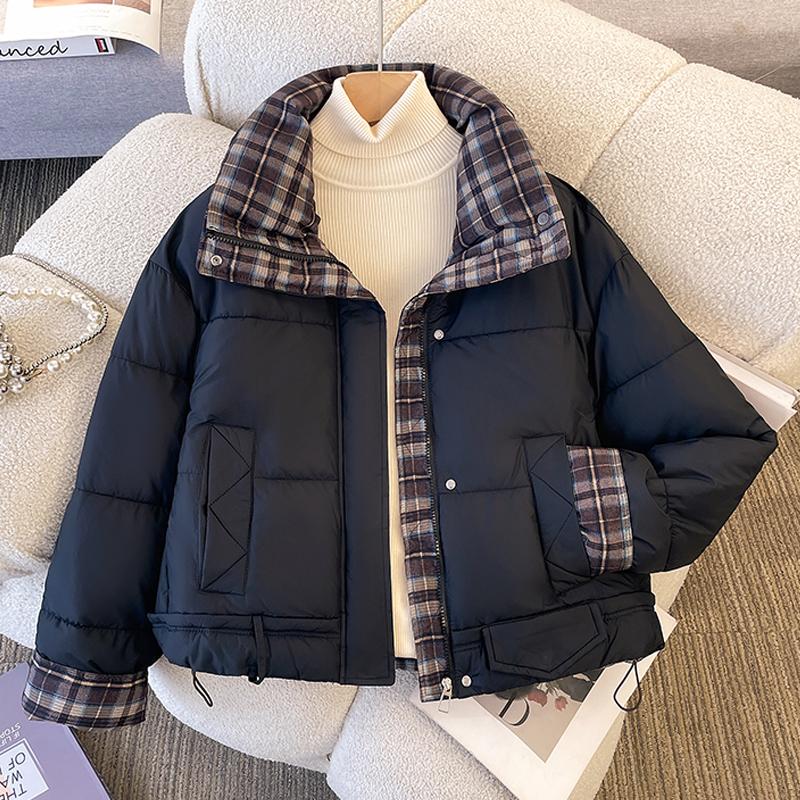 Fashion Winter Jackets Woman Short Parkas Stand Collar Thick Warm Casual Women's Coats