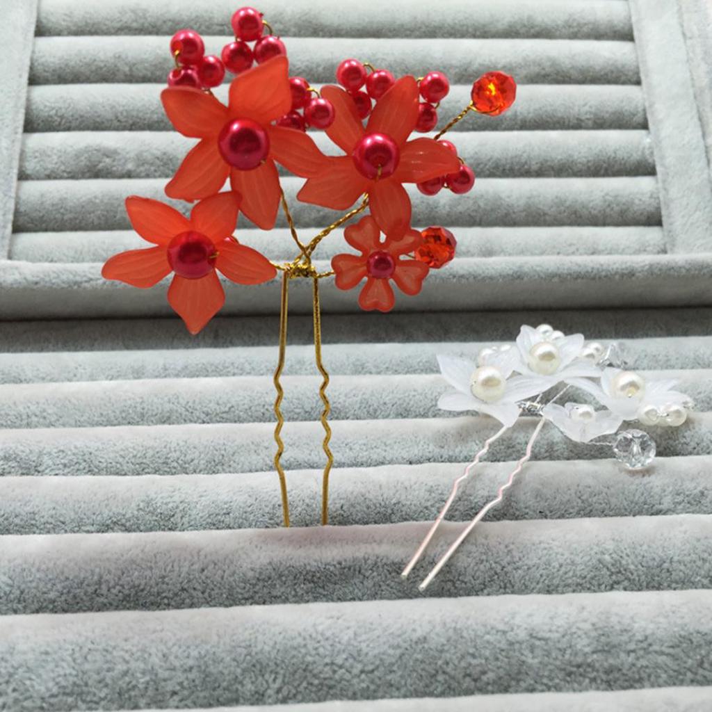 U-Form Brautschmuck Blume Kunstperle Hochzeit Haarnadel Clip Party Kopfbedeckung