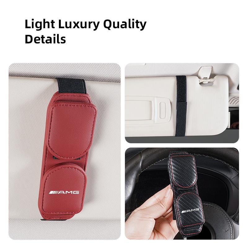 Car Glasses Clip Sun Visor Eyeglasses Sunglasses Holder Auto Interior Accessories For Mercedes Benz AMG A B C E G CLA GLA W211