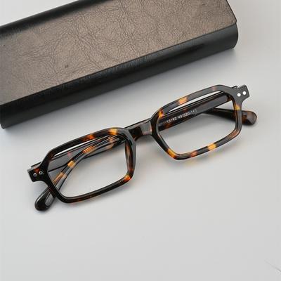 Óculos de Leitura Vintage Feitos à Mão para Homem e Mulher Óculos Anti Luz Azul Armação Pequena Óculos de Leopardo Com Dioptria 0 a +4.0