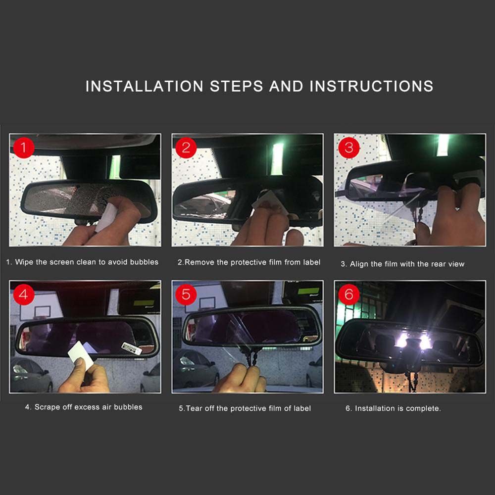 Car Interior Rearview Mirror Film Anti Fog Film Safety Film Rearview Mirror Anti-reflective Film