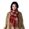 Red Scarf for Women in Winter Korean Style Plaid Versatile Warm High End Trendy New Year Gift Christmas Scarf Shawl
