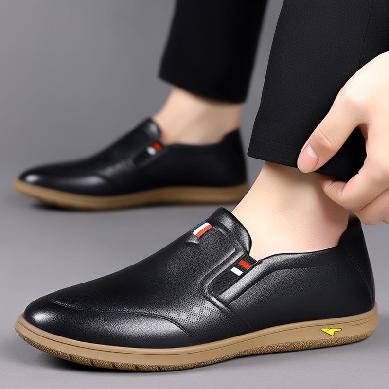 Mode Frühling Herbst Heißer Verkauf Einfache Weiße männer Leder Casual Schuhe Outdoor Pendler Arbeit Schuhe Vielseitig männer Fahren Schuhe