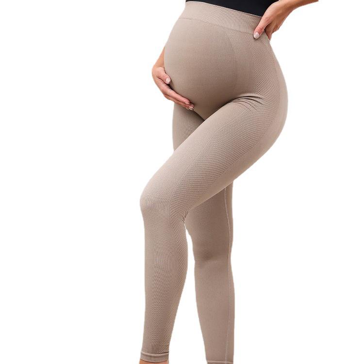 High Waist Maternity Yoga Leggings with Abdomen Support and Hip Lift - Elastic and Comfortable for Sports.