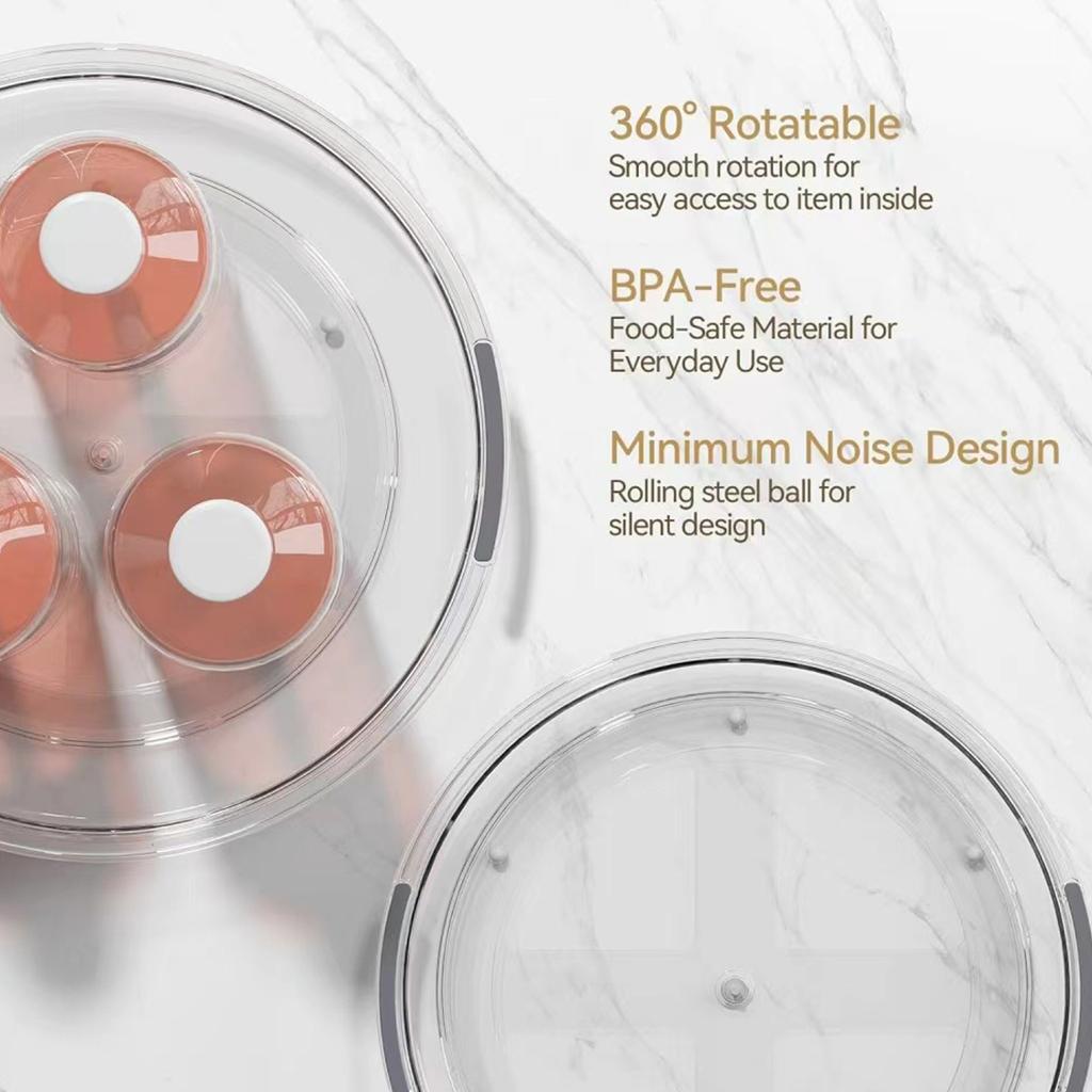 1/2Pack Rotating storage turntable, circular rotating plastic seasoning rack storage rack, can improve space utilization