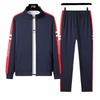 Jarní a podzimní sportovní oblek Pánský oblek pro sport a volný čas Cardigan Dvoudílná sada na zip