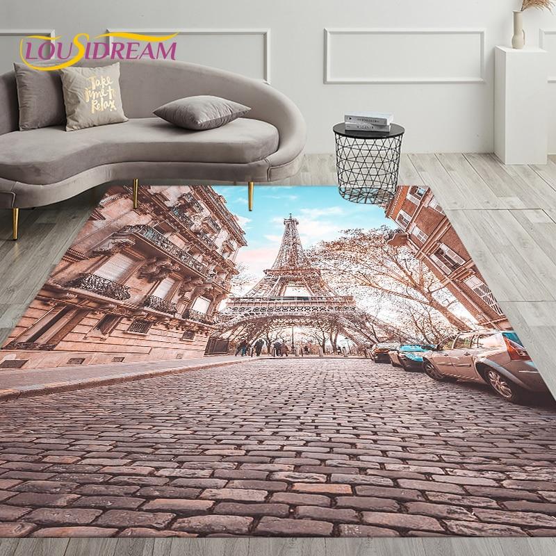 France Paris Eiffel Tower Art Area Rug,Carpet Rug for Living Room Bedroom Decoration,Kids Play Crawling Soft Non-slip Floor Mats