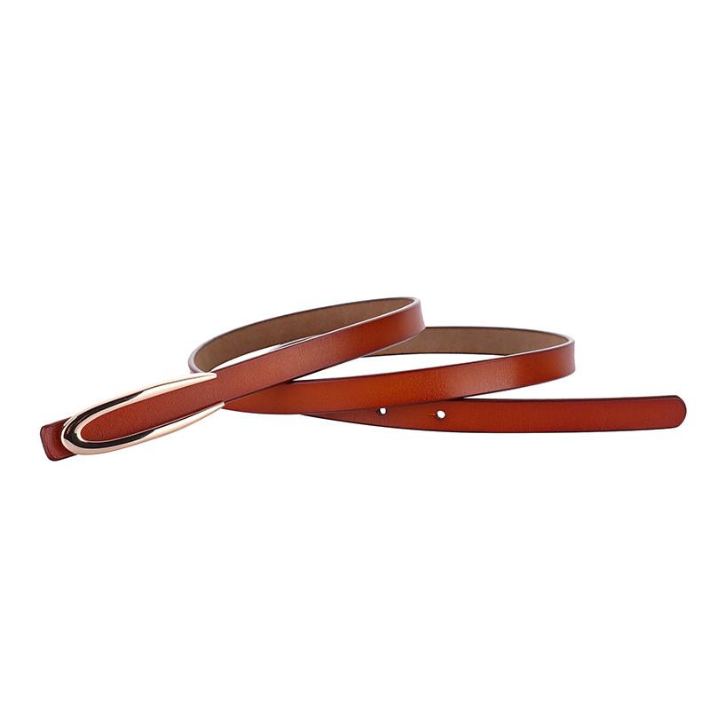 Fashionable Womens Leather Belt With Metallic Detail For Office And Casual Looks