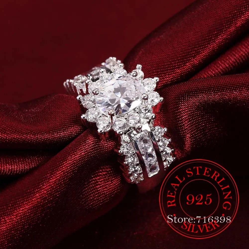 

Sparkling Zircon Ring 925 Sterling Silver - Elegant Wedding Party Jewelry for Women, Fashion Gift, Anniversary Present 7