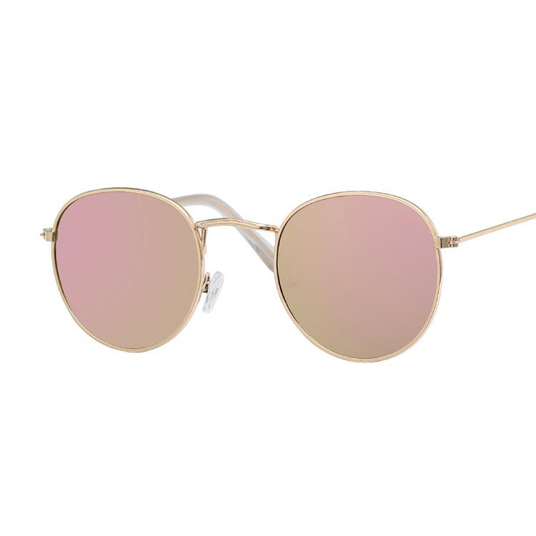 

Classic Compact Frame Round Sunglasses Woman/Man Designer Alloy Mirror Sun Glasses Female Male Vintage Modis Oculos