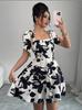 2026 European and American women's clothing explosive summer new French sleeveless printing temperament dress