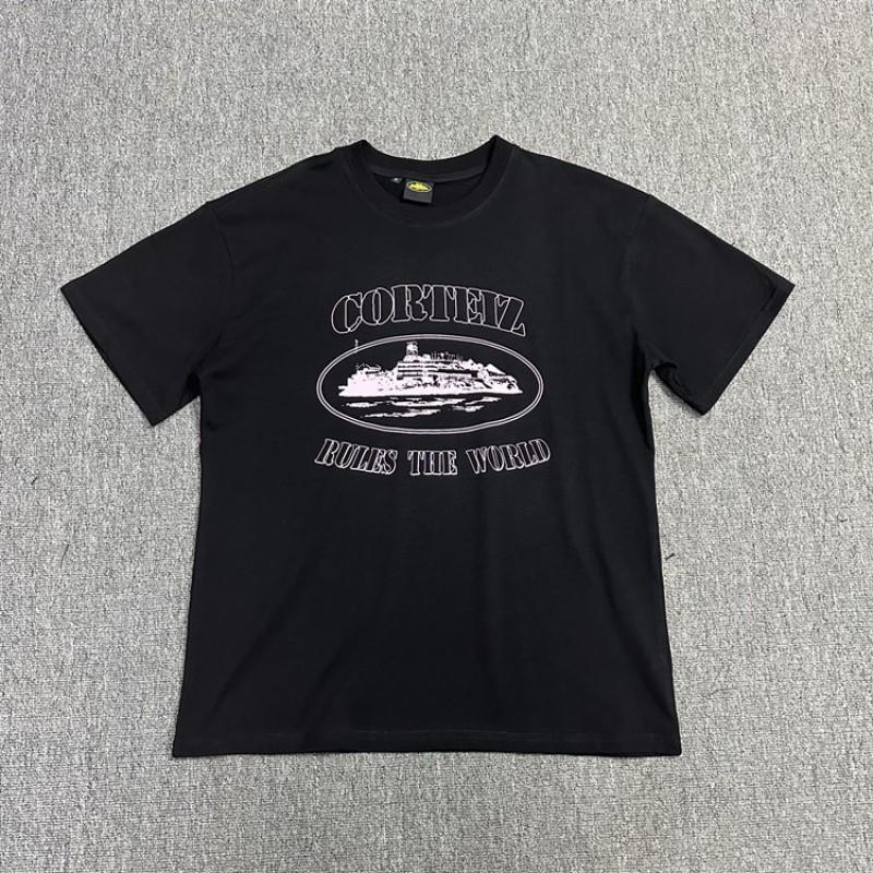 Corteiz Alcatraz Print Tee Unisex Streetwear Hip Hop Skateboard Casual Cotton T-Shirt Loose Fit