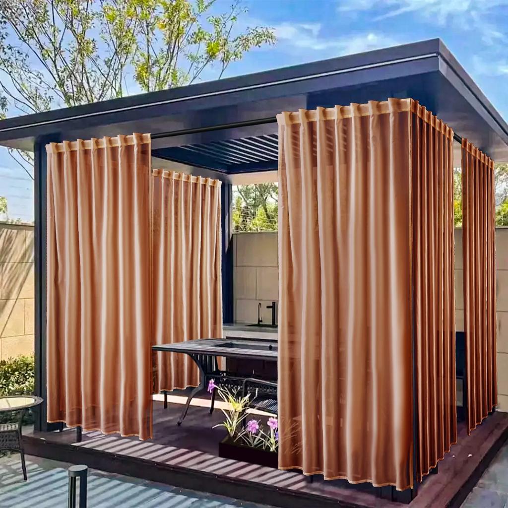 1PC Waterproof Outdoor Curtains Lightweight Semi-Transparent Partition Curtain Perfect for Living Room Porch and Pergola Decor