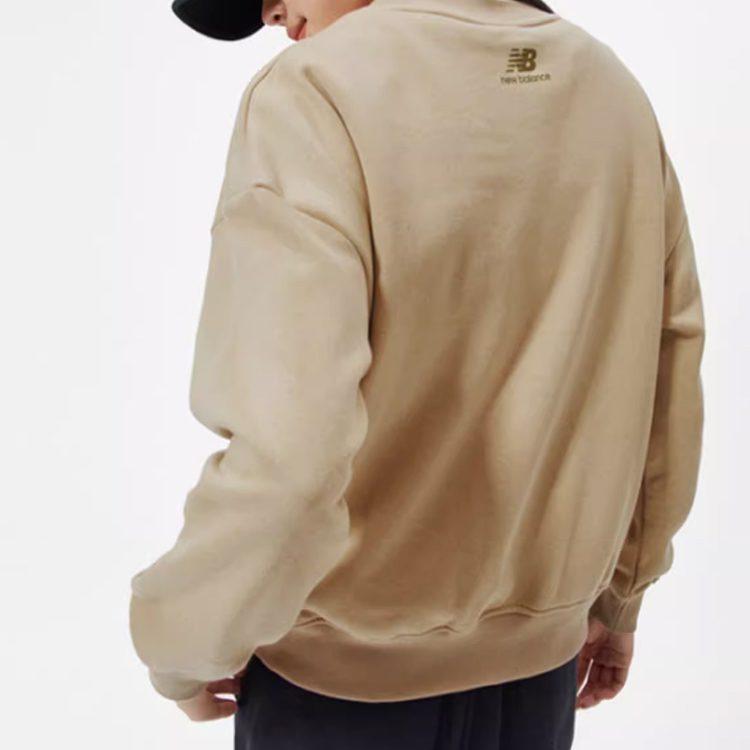 New Balance Sweatshirts Women's Khaki Crew Neck Moderate Regular AWT13349-HNA