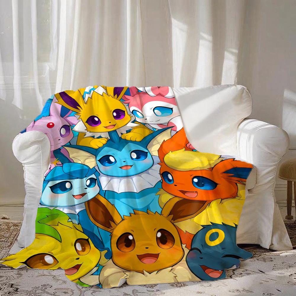 Throw Blanket for Sofa Blankets for Bed Kawaii E-Eevees New Year Home and Decoration Camping Furry Bedspread the Anime Sofas Nap