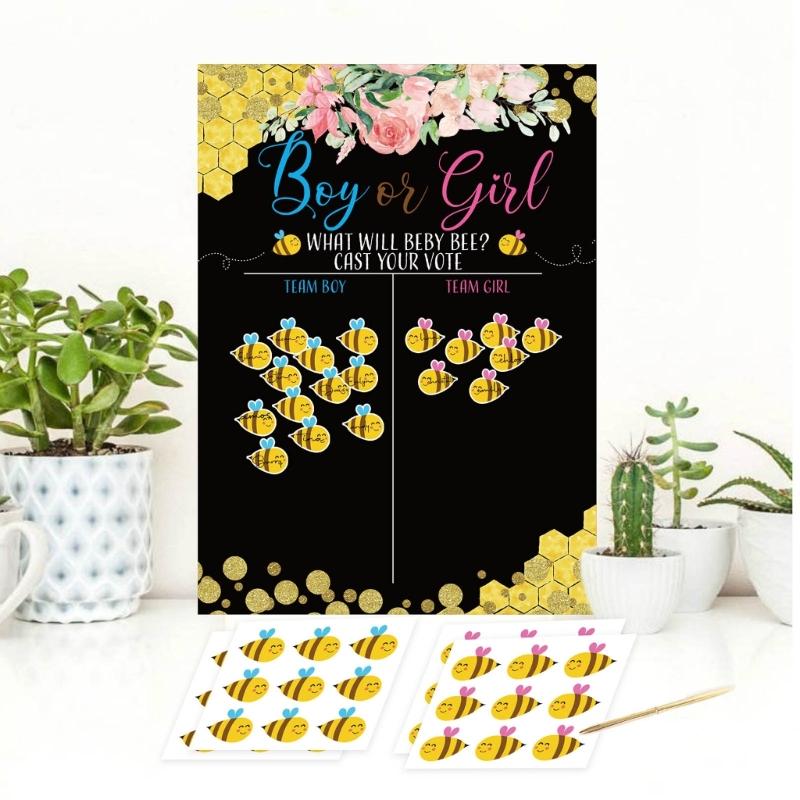 Boy or Girl Gender Reveal Game Voting Poster Stickers Gender Baby Gender Prediction Decoration Baby Shower Supplies