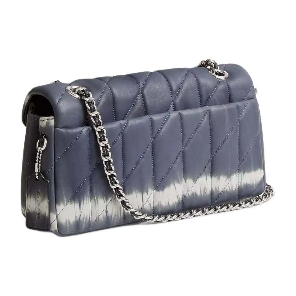 COACH Tabby Nappa Leather Shoulder Bag , Crossbody Bag Medium Women's Silver Midnight Marine Blue Multicolor (Unisex) Crossbody Bags