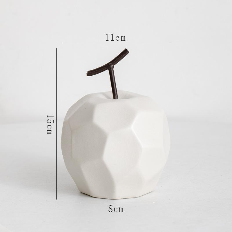 Ceramic Crafts Pear Sculpture Geometric Surface Apple Pear Statue Home Decor Pear Apple Ceramic Decor Abstract Fruit Ornaments