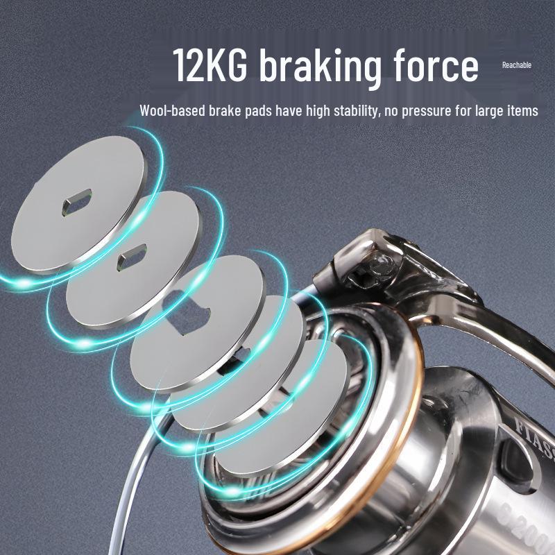 All-Metal Spinning Wheel Fishing Reel with Long Cast and Oblique Mouth Design