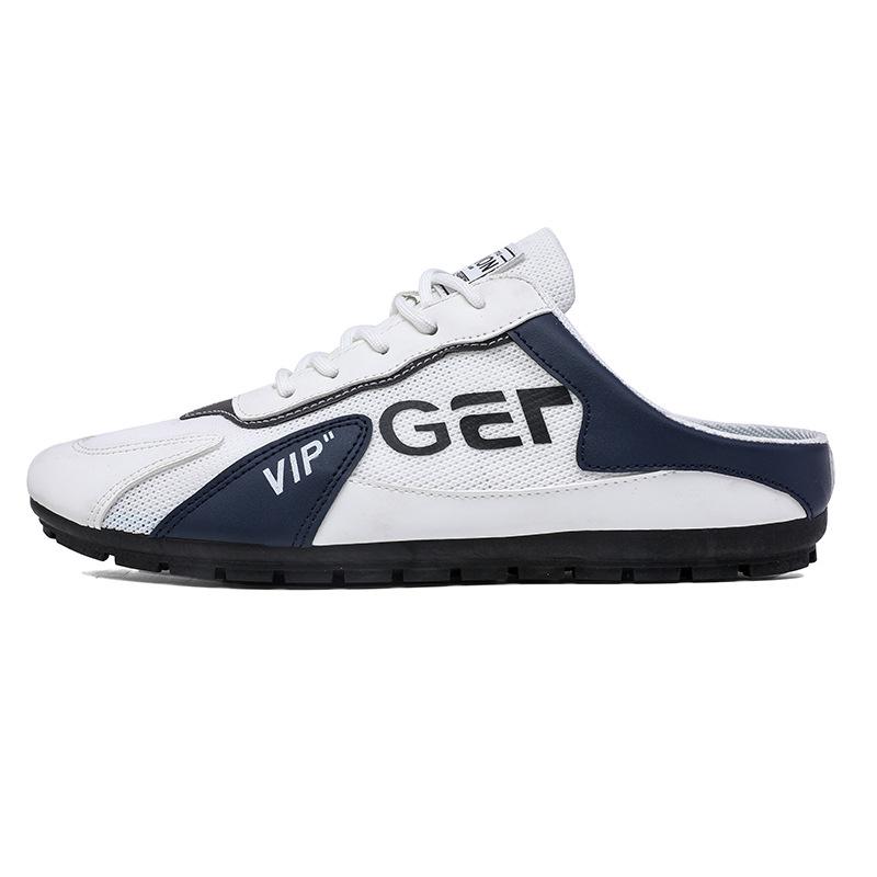 2024 Spring Men's Trendy Korean Style Casual Canvas Moccasins - Versatile Half-Slippers